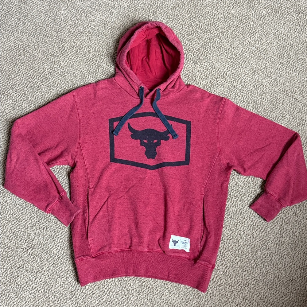 Under Armour Red Hoodie with Bull Graphic